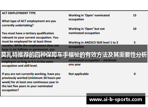 莫扎特推荐的四种保障车手福祉的有效方法及其重要性分析