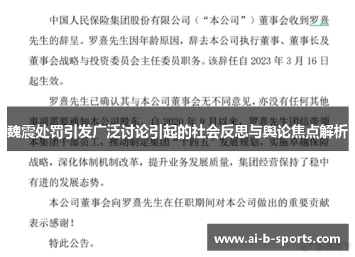 魏震处罚引发广泛讨论引起的社会反思与舆论焦点解析